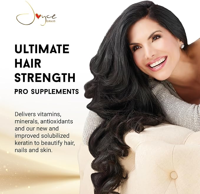 Joyce Giraud Ultimate Hair Strength Supplements 90-Day Supply Scientifically Formulated to Reduce Hair Loss 180 Capsules