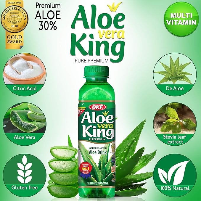 OFK Aloe Vera King Aloe Vera Drink Original 16.9 Oz (Pack of 6)