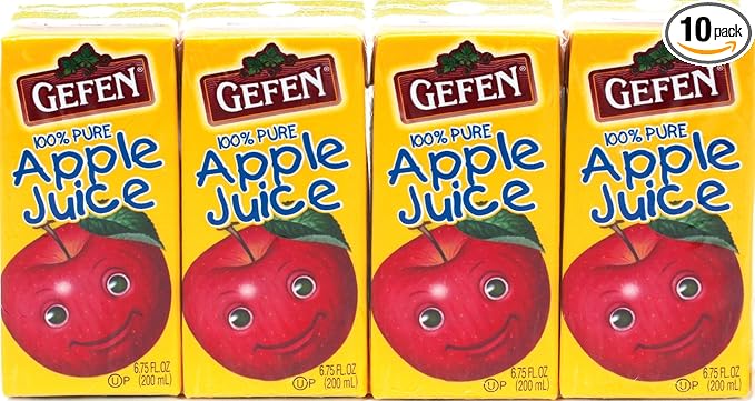 Gefen 100% Apple Juice from Concentrate4 - 6.75 oz Box per Pack (Pack of10)