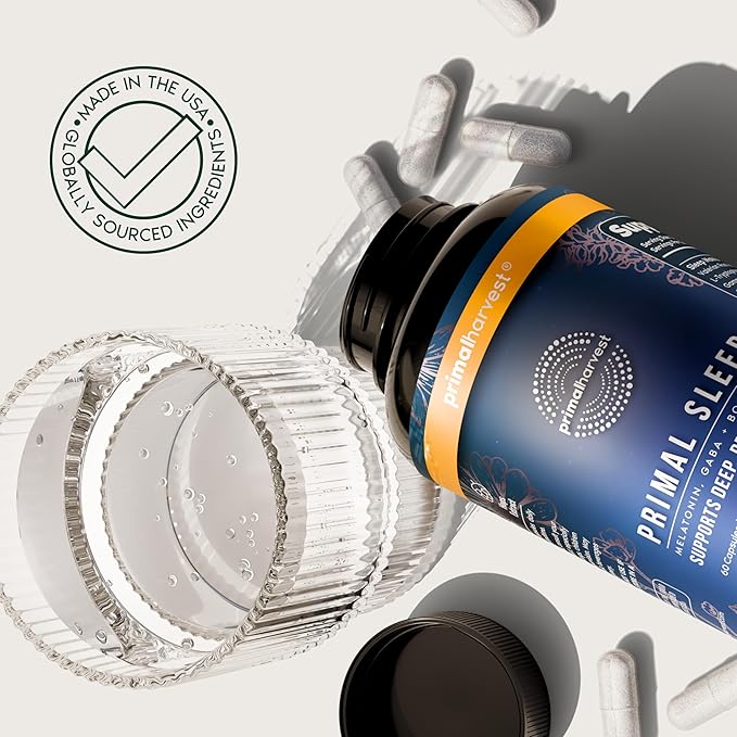 Primal Harvest 2 Pack Primal Sleep 120 Capsules with Valerian Root L-Tryptophan GABA Chamomile and Melatonin 3mg
