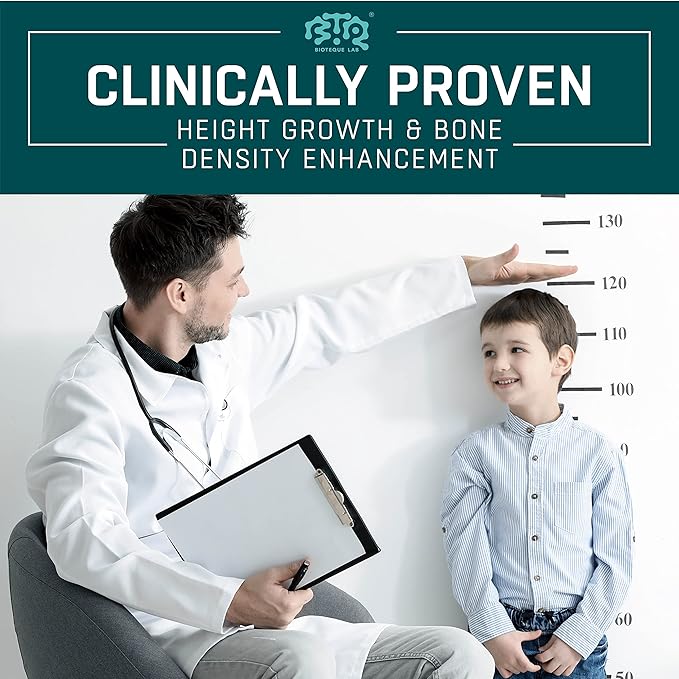 Height Growth Maximizer Calcium Vitamin D3 and Zinc Blend Pills Bone Growth Supplement for Kids and Teens Bone Strength Density Support GMO-Free Gluten-Free Made in USA 60 Caps