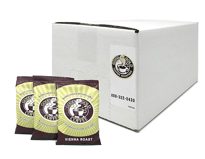 Good As Gold Vienna Roast Medium Roast Arabica Blend Coffee 24 / 2.5oz Pre-Measured Packets for Drip Coffee Machines