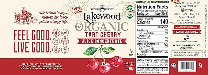 Lakewood Organic Tart Cherry Concentrate Juice 12.5 Ounce