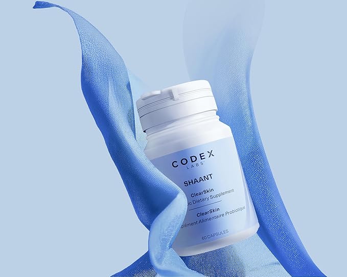 Codex Labs Shaant Clear Skin Supplement – 60 Vegan Capsules | Acne Probiotics with 9-Strain Blend Green Tea EGCG &amp Guggul – Daily Support for Acne-Prone Skin &amp Clear Complexion