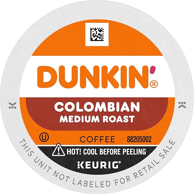 Dunkin' Colombian Medium Roast Coffee 60 Keurig K-Cup Pods