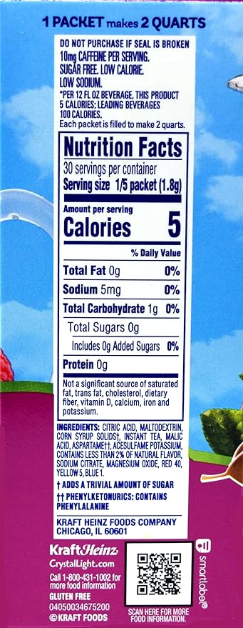 Crystal Light Pitcher Packets Raspberry Iced Tea 1.6 OZ