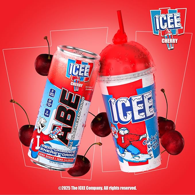 All Black Everything Performance Energy Drink | Zero Calories Sugar Free | 200mg Caffeine | Beta Alanine &amp Citrulline | Pre-Workout Sport Drink for Men &amp Women | ICEE Cherry | 12 Pack
