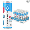 Liquid Ice Energy Drink - With Postbiotics For Gut-Health Natural Caffeine Zero Sugar 120mg Caffeine L- Theanine Antioxidant Support Clean Focused Energy with Green Tea Extract COQ10 Glacier B