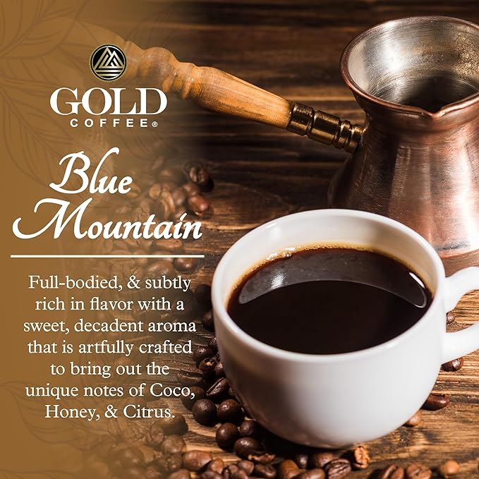 Gold Coffee Bundle | Kanaloa &amp Blue Mountain Medium Roast Ground |100% Arabica Coffee 12 oz. (Pack of 2)