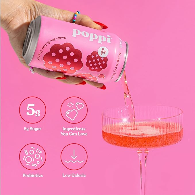 Poppi Sparkling Prebiotic Soda Beverage with Apple Cider Vinegar Seltzer Water and Fruit Juice Party Starters Variety Pack 12 Fl Oz Pack of 12 Packaging May Vary