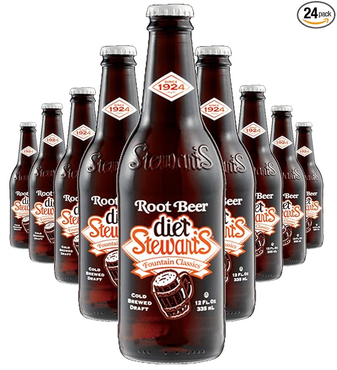 Diet Stewart's Root Beer 12 fl oz (24 Glass Bottles)
