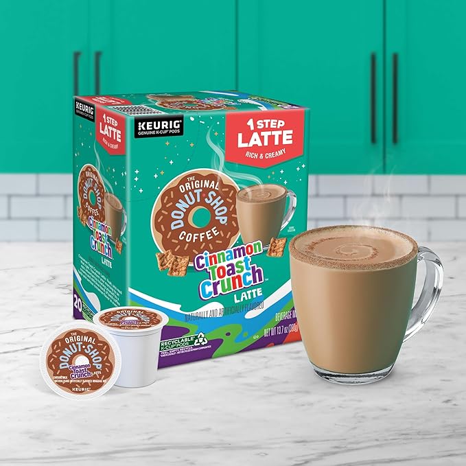 The Original Donut Shop Cinnamon Toast Crunch One-Step Latte Keurig Single Serve K-Cup Pods 20 Count