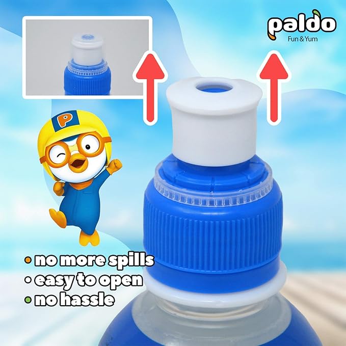 Paldo Fun &amp Yum Pororo Kids Milk Flavor Drink Pack of 8 Fruit Juice Drinks with Comfortable Push-Pull Sports Cap Perfect Drink for Children 7.95 fl oz. x 8