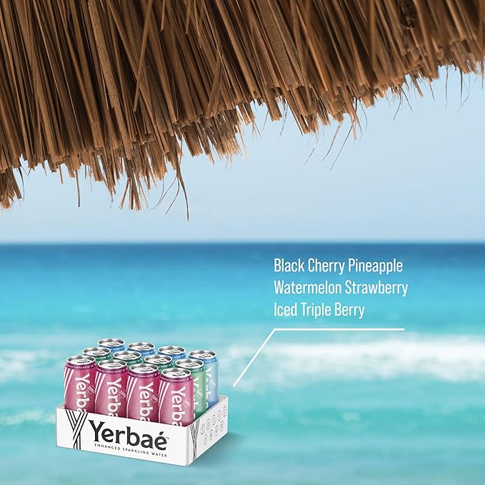 Yerbaé Energy Beverage - Variety Power Pack 0 Sugar 0 Calories 0 Carbs. Yerbae is Energized by Yerba Mate Plant-Based Healthy Alternative to Sugary Energy Drinks 16oz cans (12 Pack)