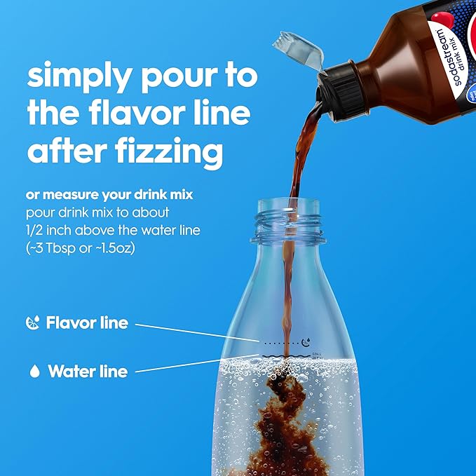 SodaStream Pepsi Wild Cherry Zero Sugar New Pour Bottles Drink Mix (440ml Pack of 4)