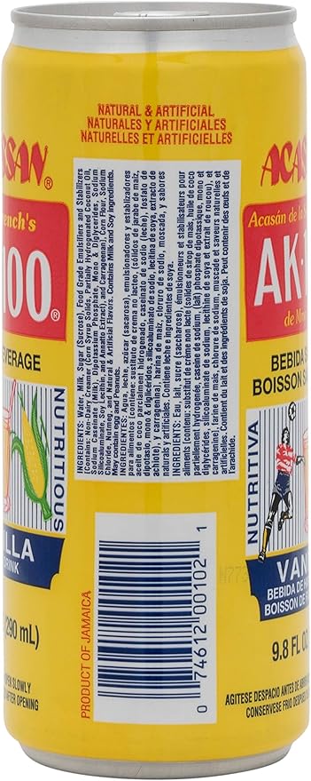 Acassan Mrs. French Ak-100 Vanilla Corn Drink 9.8 fl Oz (Pack of 12)