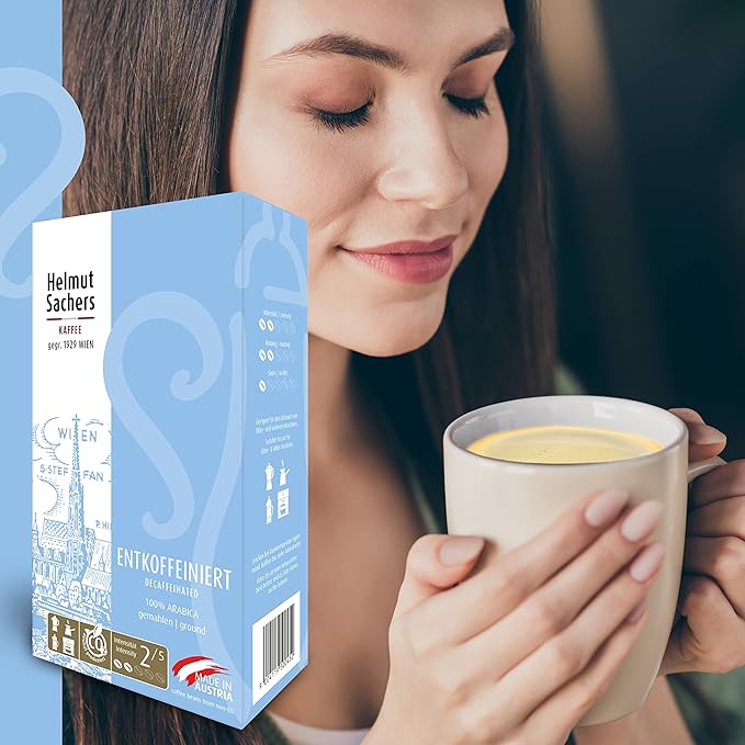 Helmut Sachers Vienna Decaffeinated Ground Coffee - 500 Grams (Pack of 2)