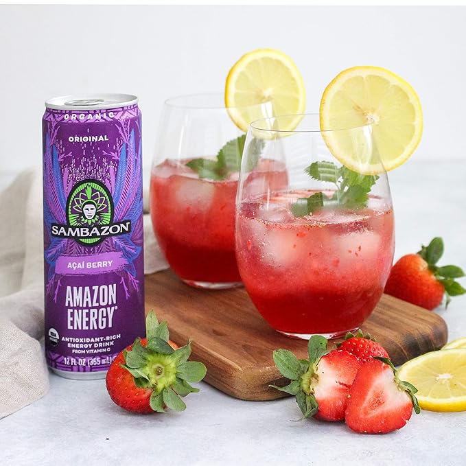 Sambazon Organic Amazon Energy Drink Original Acai Berry 12 Ounce (Pack of 12)