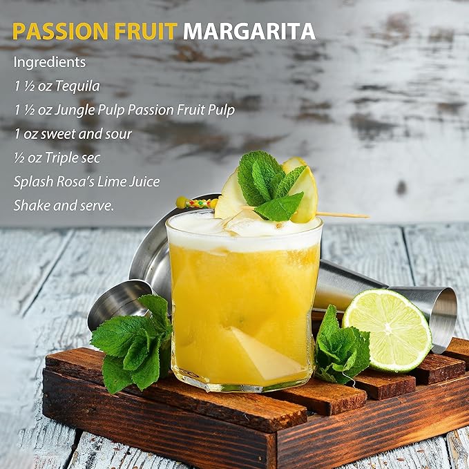 Jungle Pulp Passion Fruit and Guava Puree Costa Rica Blend for Cocktails HurricanesIce Tea DessertsSmoothies and Kitchen 2 Flavor Bundle (2 Liters)