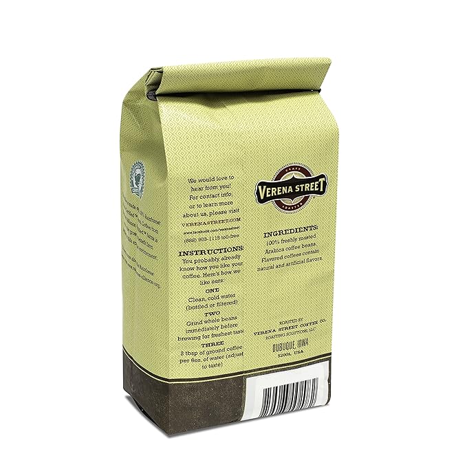 Verena Street 10 Ounce Ground Swiss Water Process Decaf Mississippi Grogg Decaffeinated Medium Roast Rainforest Alliance Certified Arabica Coffee (Pack of 2)