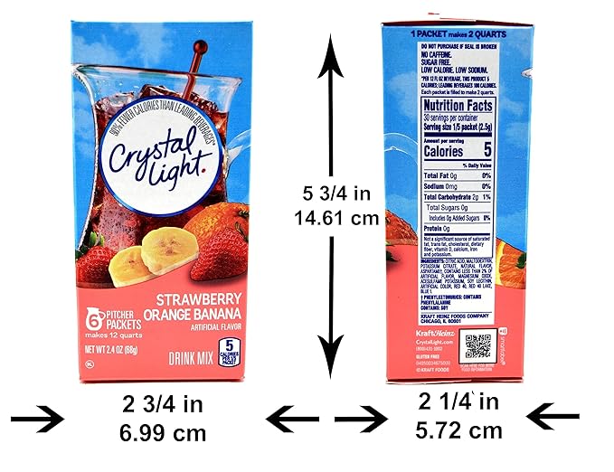 Crystal Light Strawberry Orange Banana Drink Mix 12-Quart 2.4-Ounce Canister (Pack of 20)