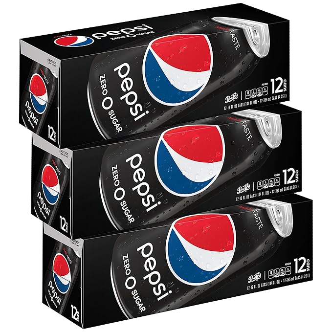 Pepsi Zero Sugar Soda Fridge Pack Bundle 12 fl oz 36 Cans