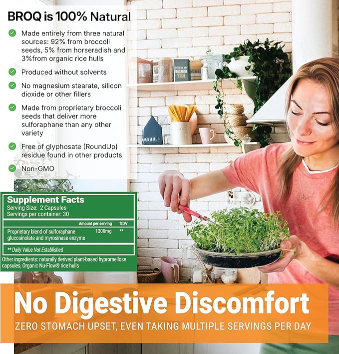 2X Sulforaphane of Others for Inflammation Immunity &amp Detox | BROQ – Longevity &amp Cellular Defense – 3rd-Party Tested