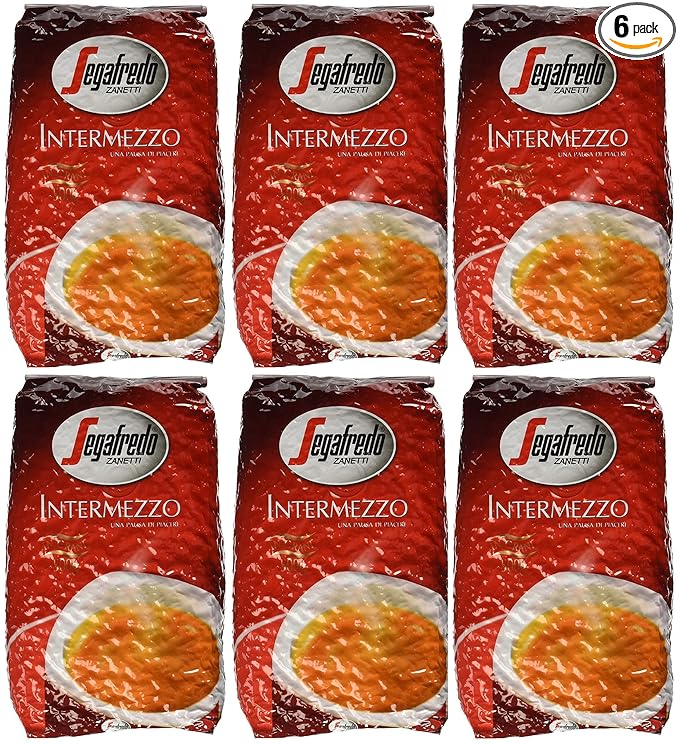 Segafredo Zanetti Intermezzo Whole Bean Coffee 17.6oz/500g Bag (Pack of 6)