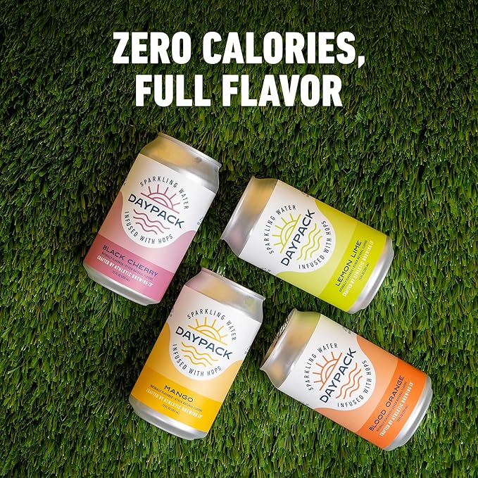 Athletic Brewing Company Daypack Sparkling Water Infused With Hops Gluten Free &amp Vegan Soda Water Zero Calorie Natural Flavors Variety Pack 24 Count 12 FL Oz Cans