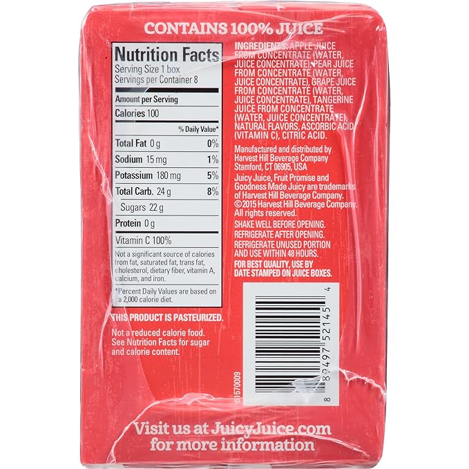Juicy Juice Slim 8 Pack Punch 6.75 Ounce Boxes (Pack of 4)