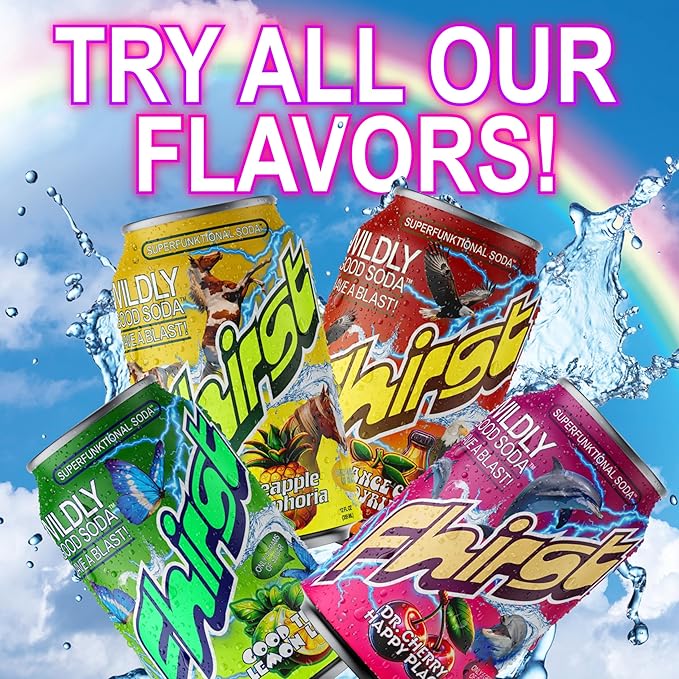 Fhirst Probiotic &amp Prebiotic Orange Cola Joyride Gluten Free &amp Low Sugar Sparkling Drink with Electrolytes &amp Botanicals Gut &amp Brain Health Support Vegan &amp Non GMO 12 FL OZ Cans