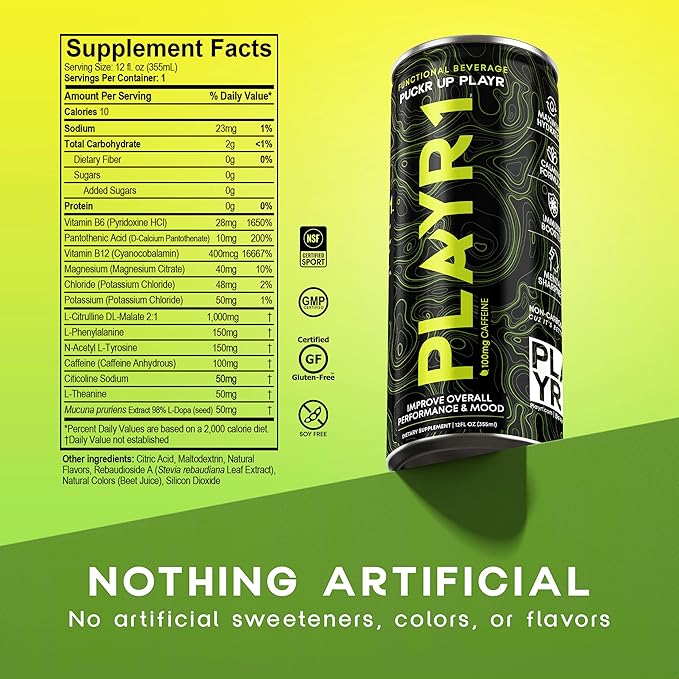 PLAYR1 Puckr Up Playr Caffeinated 24 Pack
