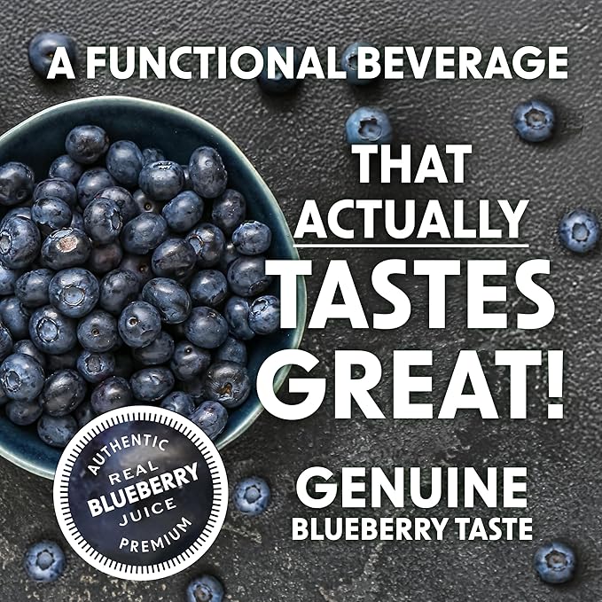 BING BLUEBERRY Energizing Juice Beverage – (12oz/24pk) – Made with REAL Juice! Only 2g added Sugar Low Calorie L-Theanine 5 B-Vitamins &amp Ginseng 125 mg Caffeine Vegan Gluten + Dairy Free. DE
