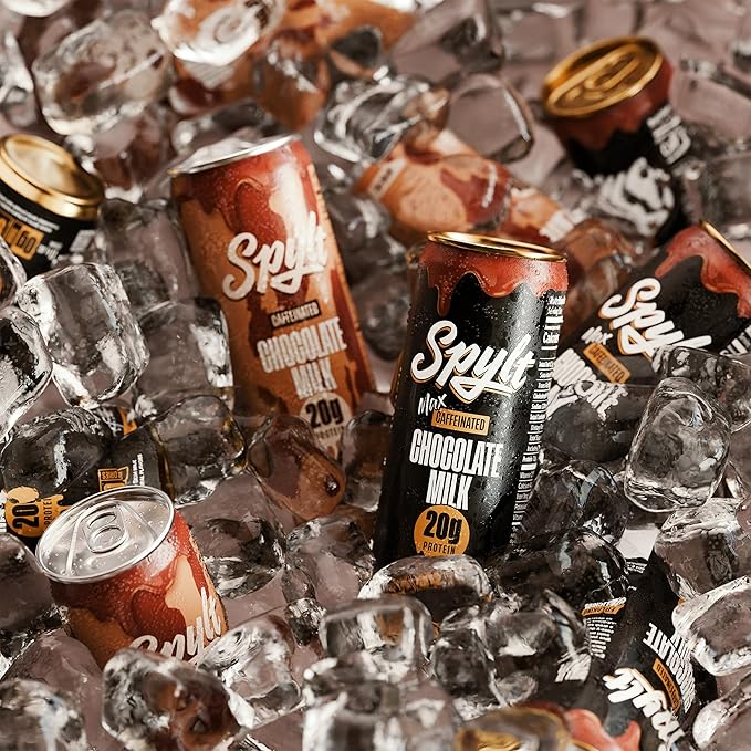 Spylt High Protein Chocolate/Max Chocolate Milk with 140mg Caffeine &amp 20g Protein - 90 Calories Ready to Drink Sugar Free Lactose Free Milk Perfect for Workout Recovery &amp Afternoon Pick Me