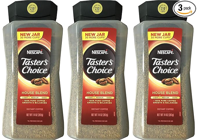 Taster's Choice Original Gourmet Instant Coffee 14 Oz Pack of 3