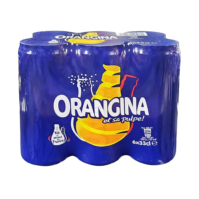 Orangina et sa Pulpe - French Imported Orange Pulp Soda Tall Cans (12 Pack Total of 138oz)