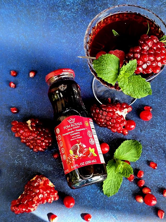 Pomegranate Raspberry Cranberry 8.4 Ounce Glass Bottle (Pack of 15) Cold Pressed Juice Non-GMO Gluten Free Kosher Certified Preservative Free