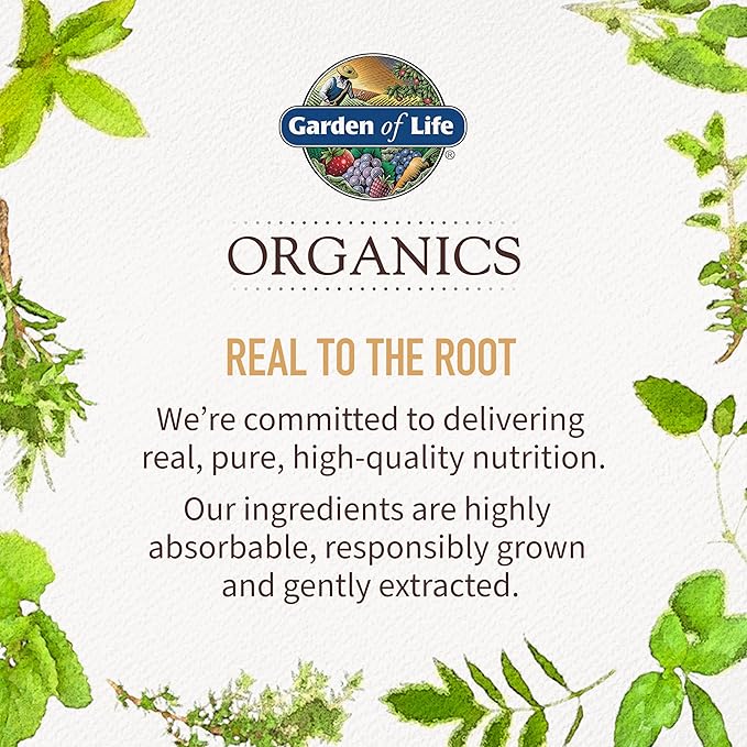 Garden of Life Organics Whole Food Multivitamin for Men 60 Tablets Vegan Mens Vitamins and Minerals for Health and Well-Being Certified Organic Vegan Multi