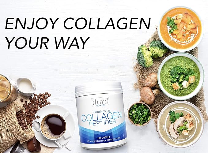 Pure Hydrolyzed Collagen Peptides (20 oz) – Unflavored Collagen Powder - Pasture-Raised Grass-Fed Keto &amp Paleo-Friendly – Kosher Non-GMO Gluten-Free – GMP Certified – Easy to Mix
