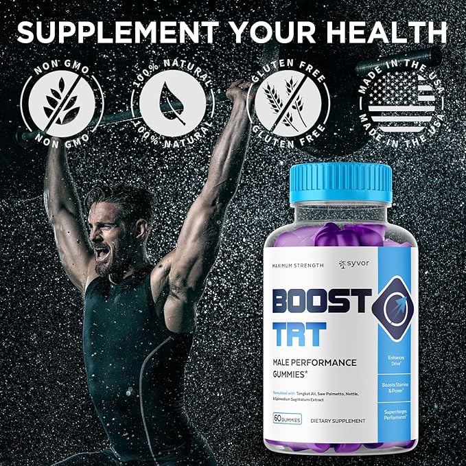 (2 Pack) Boost TRT Gummies Official BoostTRT Gummys with All Natural Ingredients Advanced Health &amp Wellness Support Formula with Max Strength Premium Active Lifestyle Vitamins (120 Gummies)