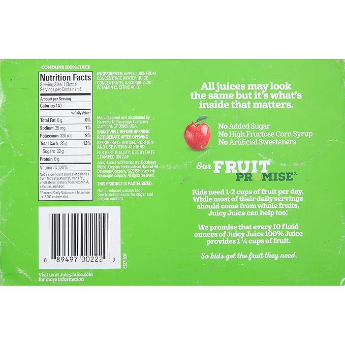 Juicy Juice Apple 10 Ounce 6 Bottles (Pack of 4)