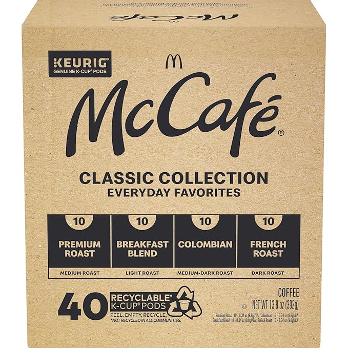 McCafe Classic Collection Single-Serve Coffee K-Cup Pods Classic Collection Variety Pack 40 Count
