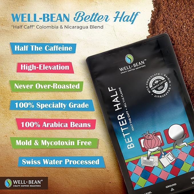Better Half Whole Bean HALF CAFF Light Roast Swiss-Water-Processed 2 lb bag