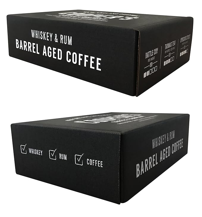 Bourbon Barrel Aged Coffee Whole Bean Set Single Origin Sumatra Whiskey Ethiopian Rye Rwanda Rum Roasted Coffee Beans (Whole Bean 4 Ounce (Pack of 3))