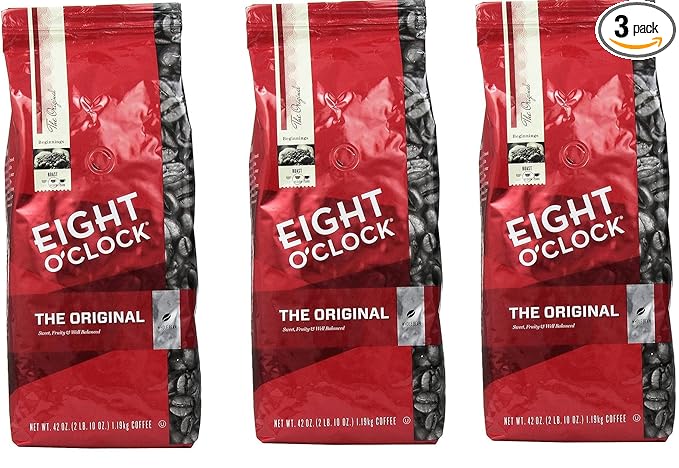 Eight O Clock Coffee Original XpQsuB Whole Bean 42 Ounce Package 3 Pack