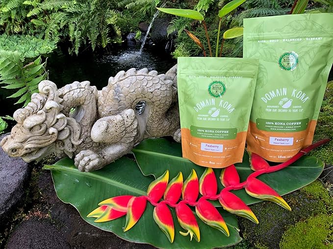100% Kona Coffee – GROUND Medium roast Single estate gourmet coffee 16 ounces Farm fresh roasted from Domain Kona Coffee
