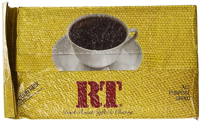 RT Dark Roast Ground Coffee &amp Chicory 13oz Brick (Pack of 4)