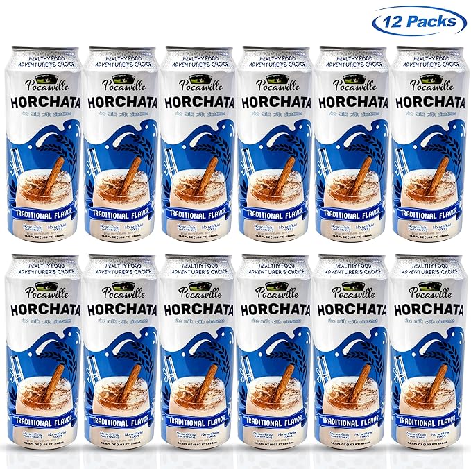 Pocasville Fruit Juices Squeezed not form Concentrate 16.5 Fluid Ounce Can (Horchata 12)