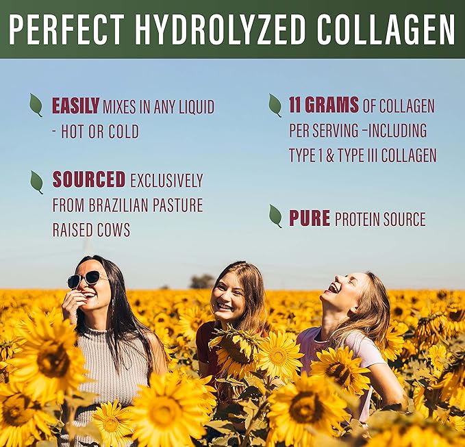 Perfect Supplements – Unflavored Hydrolyzed Collagen Powder for Men and Women - Collagen Peptides - Mix in Hot Cold Liquids Grass Fed Easy Absorption 660 Grams
