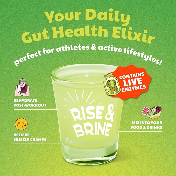 Olive My Pickle Probiotic Pickle Juice 58.5 oz | 3pk Olive Juice Live Brine Kosher Dill Pickle Juice Shots with Natural Probiotics &amp Digestive Enzymes for Gut Health - 39 Pickle Shots for Cramps